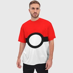 Футболка оверсайз мужская Pokeball texture, цвет: 3D-принт — фото 2