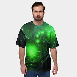 Футболка оверсайз мужская Зеленая кислотная яркая неоновая абстракция, цвет: 3D-принт — фото 2
