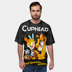 Футболка оверсайз мужская Cuphead - dont deal with the devil, цвет: 3D-принт — фото 2