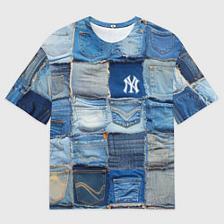 Мужская футболка оверсайз Patchwork - New York yankees baseball team