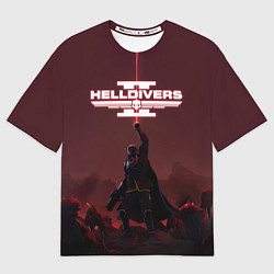 Мужская футболка оверсайз Helldivers 2: Адский десантник