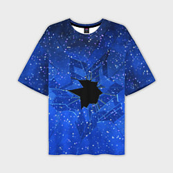 Мужская футболка оверсайз Расколотое стекло - звездное небо