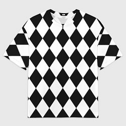 Мужская футболка оверсайз Арлекин черно-белый