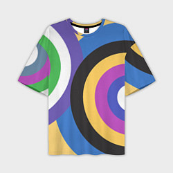 Мужская футболка оверсайз Разноцветные круги, абстракция