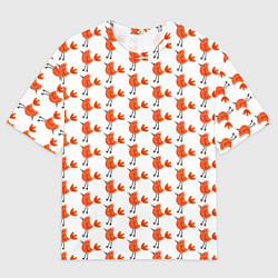 Футболка оверсайз мужская Миленькие рыжие птички, цвет: 3D-принт