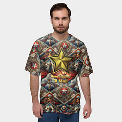 Футболка оверсайз мужская День победы золотая звезда СССР, цвет: 3D-принт — фото 2
