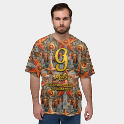 Футболка оверсайз мужская 9 мая и памятники, цвет: 3D-принт — фото 2