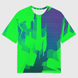 Мужская футболка оверсайз Зеленый фиолет