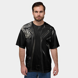 Футболка оверсайз мужская Косуха терминатора чёрная, цвет: 3D-принт — фото 2