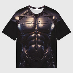 Футболка оверсайз мужская Экзоскелет робота киборга с накаченным торсом, цвет: 3D-принт