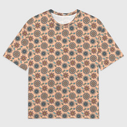 Мужская футболка оверсайз Цветочный узор в стиле бохо