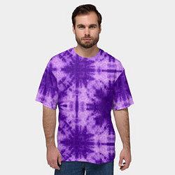 Футболка оверсайз мужская Тай дай фиолетовый, цвет: 3D-принт — фото 2