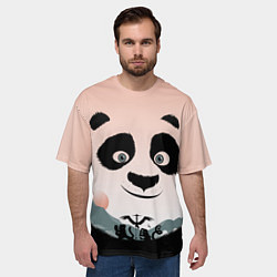 Футболка оверсайз мужская Силуэт кунг фу панда, цвет: 3D-принт — фото 2