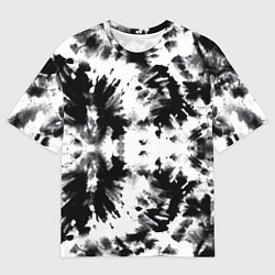 Мужская футболка оверсайз Серо белый тайдай