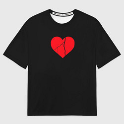 Футболка оверсайз мужская Broken heart, цвет: 3D-принт