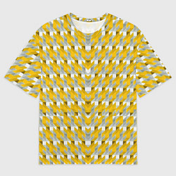 Мужская футболка оверсайз Жёлто-белый паттерн