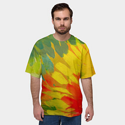 Футболка оверсайз мужская Абстракция цветение акрил, цвет: 3D-принт — фото 2