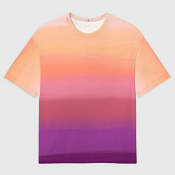Мужская футболка оверсайз Абстракция градиент на закате дня