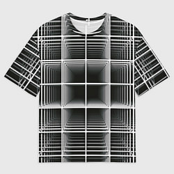 Мужская футболка оверсайз Кубический каркас
