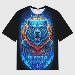Футболка оверсайз мужская Ледяной белый русский медведь, цвет: 3D-принт