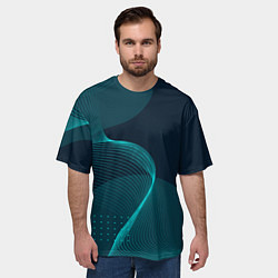 Футболка оверсайз мужская Извилистые линии трансформации, цвет: 3D-принт — фото 2