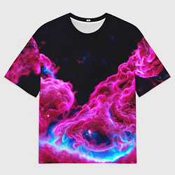 Футболка оверсайз мужская Розовый густой туман - inferno pink, цвет: 3D-принт