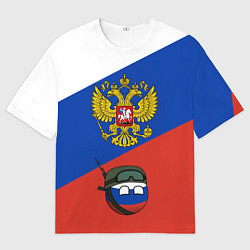 Футболка оверсайз мужская Россия - на страже, цвет: 3D-принт