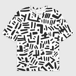 Мужская футболка оверсайз Паттерн линиями