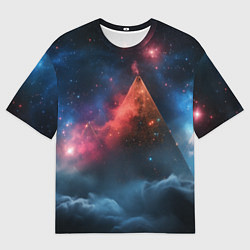 Футболка оверсайз мужская Космическая абстракция пирамида, цвет: 3D-принт