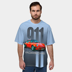 Футболка оверсайз мужская Винтажный автомобиль Porsche 911 Carrera, цвет: 3D-принт — фото 2