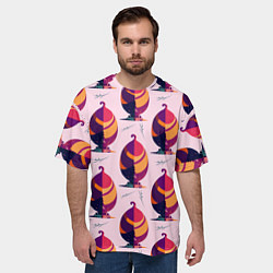 Футболка оверсайз мужская Абстракция листок, цвет: 3D-принт — фото 2