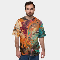 Футболка оверсайз мужская Красочный хаос, цвет: 3D-принт — фото 2
