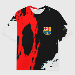 Футболка оверсайз мужская Barcelona fc краски спорт, цвет: 3D-принт