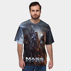 Футболка оверсайз мужская Mass Effect space game, цвет: 3D-принт — фото 2