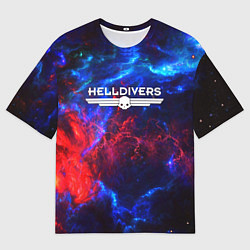 Мужская футболка оверсайз Helldivers: Space Logo