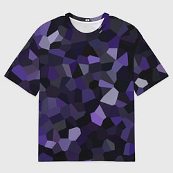 Футболка оверсайз мужская Кристаллизация темно-фиолетового, цвет: 3D-принт