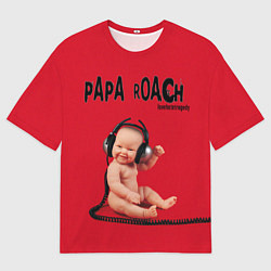 Футболка оверсайз мужская Papa Roach - baby with headphones, цвет: 3D-принт