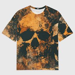 Мужская футболка оверсайз Гранжевые черепа