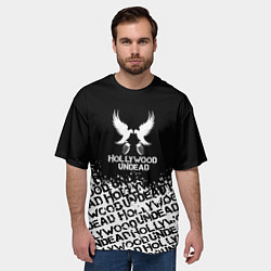 Футболка оверсайз мужская Hollywood Undead rock, цвет: 3D-принт — фото 2