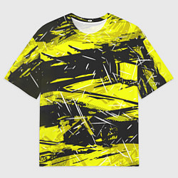 Мужская футболка оверсайз Yellow geometry - спортивный узор