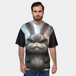 Футболка оверсайз мужская Грозный заяц, цвет: 3D-принт — фото 2