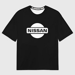 Футболка оверсайз мужская Nissan logo white, цвет: 3D-принт