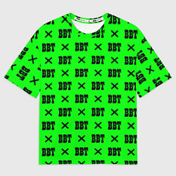 Футболка оверсайз мужская BBT logo green steel, цвет: 3D-принт