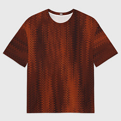 Футболка оверсайз мужская Ярко-коричневый волнистыми линиями, цвет: 3D-принт