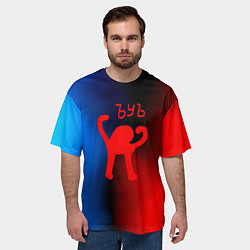 Футболка оверсайз мужская Ъуь кот мем, цвет: 3D-принт — фото 2