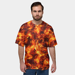 Футболка оверсайз мужская Текстура элементаля огня, цвет: 3D-принт — фото 2