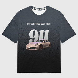 Футболка оверсайз мужская Спортивный автомобиль Porsche 911, цвет: 3D-принт