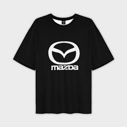 Футболка оверсайз мужская Mazda logo white, цвет: 3D-принт