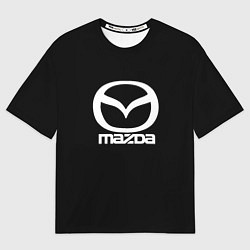 Мужская футболка оверсайз Mazda logo white