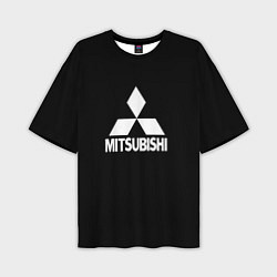 Футболка оверсайз мужская Mitsubishi logo white, цвет: 3D-принт
